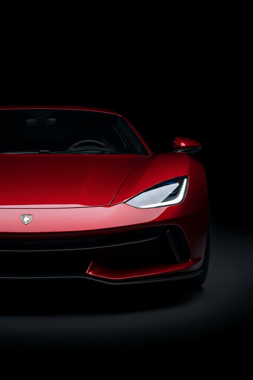 supercar red high shine no background